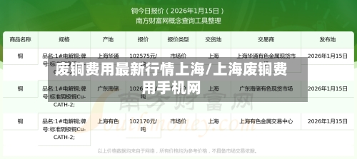 废铜费用最新行情上海/上海废铜费用手机网-第2张图片